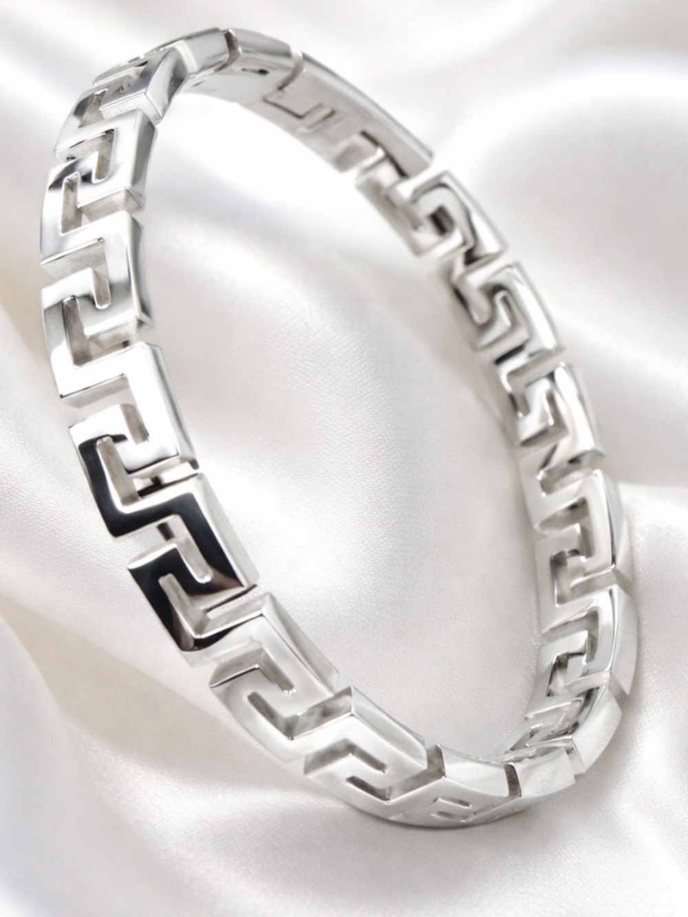 Fashion Jewelry Silver Greek Key Bangle Bracelet
